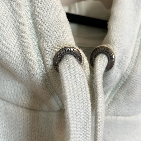 Aeropostale Light Green Y2K Aero Pullover Cropped Boxy Hoodie XXL - Picture 7 of 13